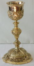 Antique solid silver gilt French Baroque Chalice